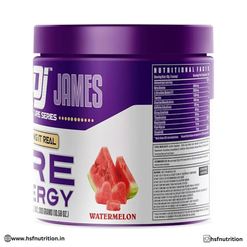 Dennis James DJ Pre Energy PreWorkout - 30 Servings, Watermelon, 300g - Hold Strong Fitness & Nutrition