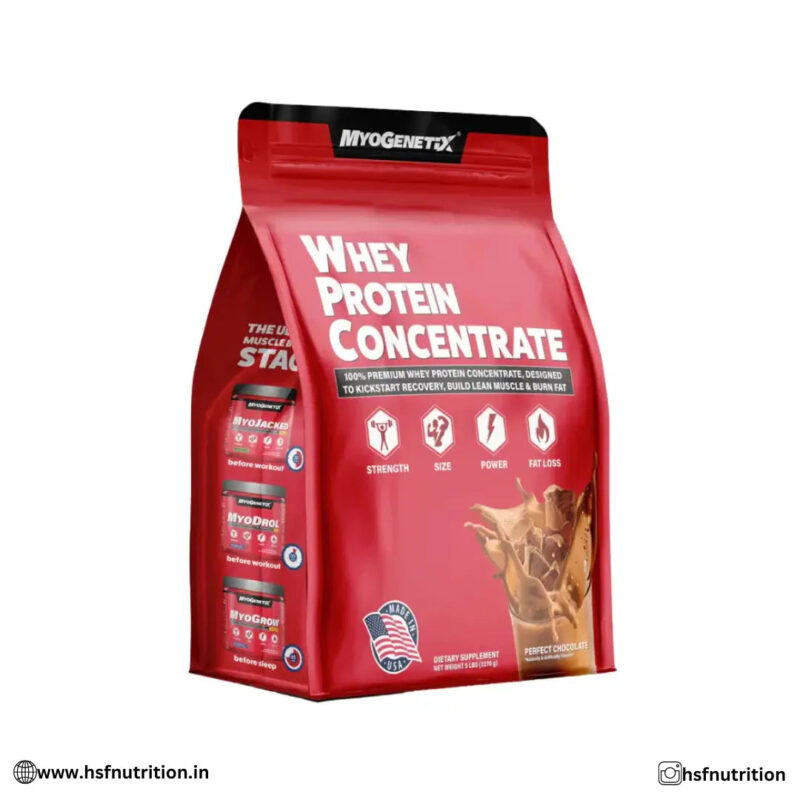 MYOGENETIX Whey Protein Concentrate - 2.27kg, 76 Serving, Chocolate - Hold Strong Fitness & Nutrition