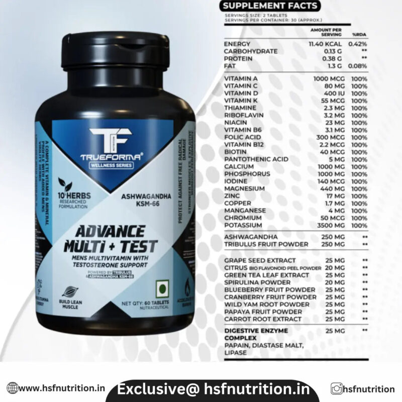 Trueforma Advance Multi + Test - 60 Tablets - Hold Strong Fitness & Nutrition