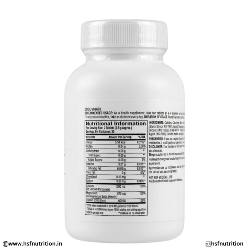 GNC Calcium Plus Supplement Facts and Ingredients Panel
