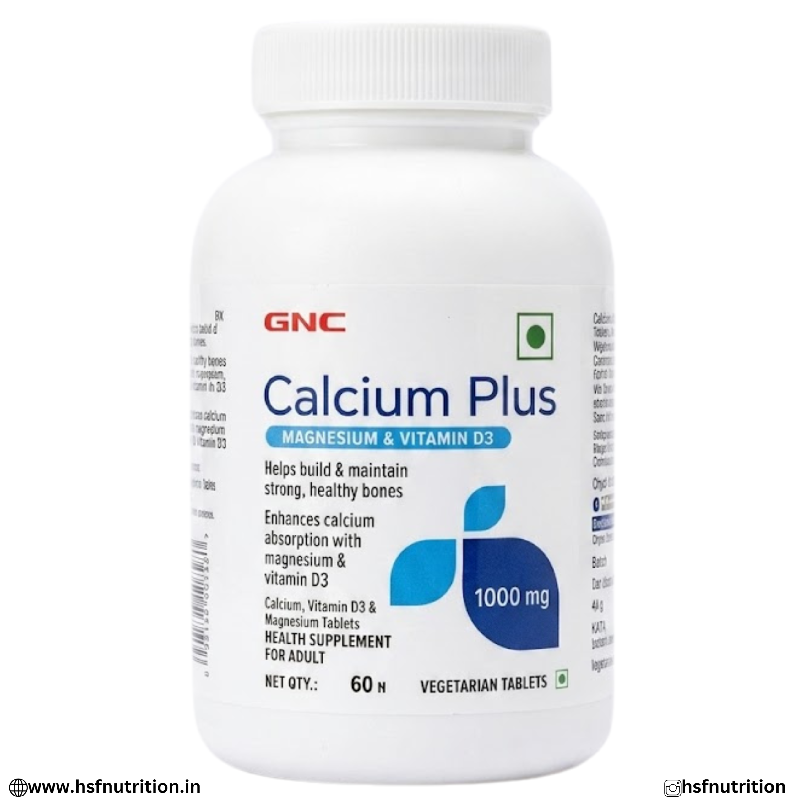 Indiamart (12) GNC Calcium Plus Magnesium and Vitamin D3 1000mg Front View