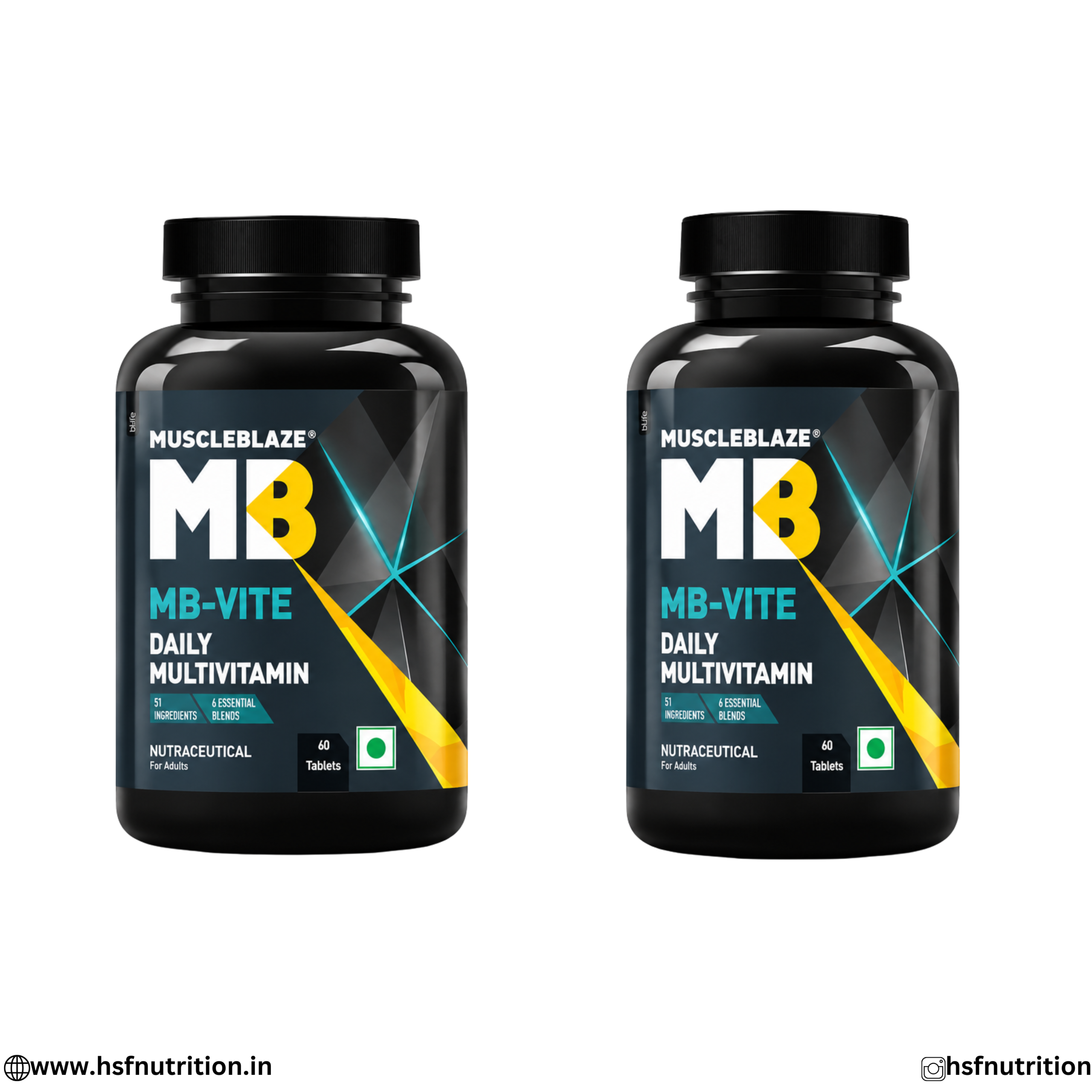 Untitled (1080 x 1080 px) (2) MuscleBlaze MB-Vite Combo Pack Daily Multivitamin Bottles Front View