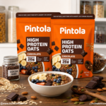 5_2_ba8cb063-d1b0-41cc-af02-44099583942a_1200x.webp - Pintola High Protein Oats Chocolate 1kg Pack of 2 Combo stand-up pouches with breakfast bowl, cocoa nibs, and chocolate blocks