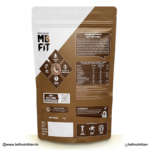 MuscleBlaze MB Fit High Protein Oats Dark Chocolate 1kg back view with nutritional information and ingredients