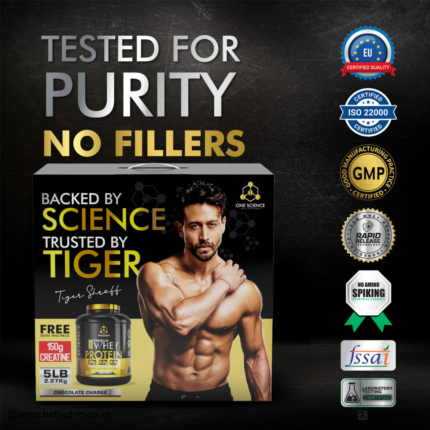 One Science Nutrition OSN Premium Whey Protein [Grass Fed Whey] - 25g Protein, 2.27 kg, 5 lbs, Chocolate Charge | Free 150g Creatine