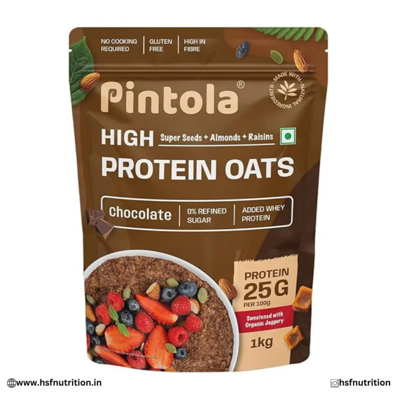 Pintola 22g High Protein Oats - 1kg, Dark Chocolate Pintola