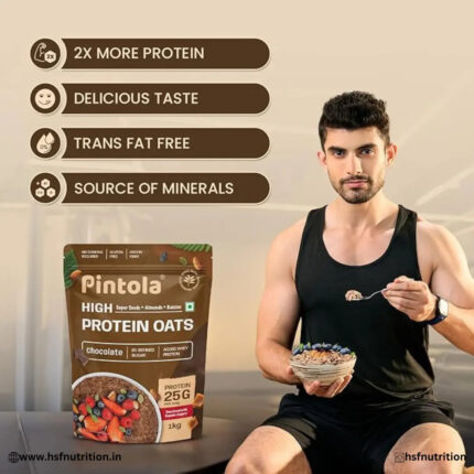 Pintola 22g High Protein Oats - 1kg, Dark Chocolate Pintola