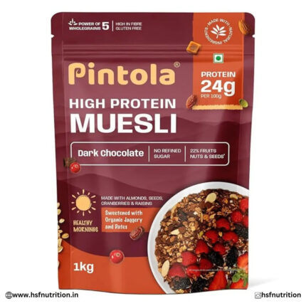Pintola High Protein Muesli - 1kg, 22g Protein, Dark Chocolate & Cranberry Pintola