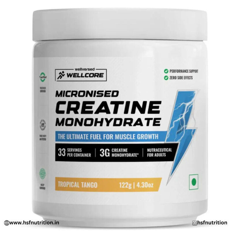 Wellcore - Pure Micronised Creatine Monohydrate Powder - 122gm, 33 Sevings Wellversed