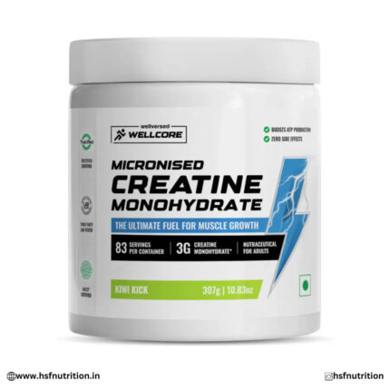 Wellcore - Pure Micronised Creatine Monohydrate Powder - 307gm, 83 Sevings Wellversed