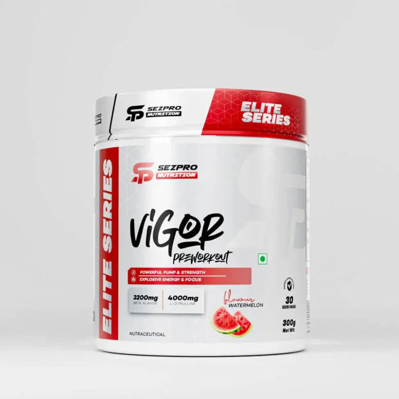 Sezpro Nutrition Vigor PreWorkout - 30 Serving, 300g, Watermelon - Hold Strong Fitness & Nutrition