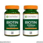 Pure Nutrition Biotin 10000mcg 60 Tablets Bottle Front View Pack of 2 Combo