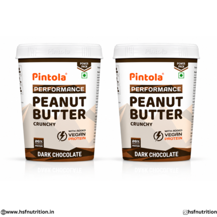 Pintola Performance Peanut Butter Crunchy Dark Chocolate Tubs Twin Pack 2kg Front View