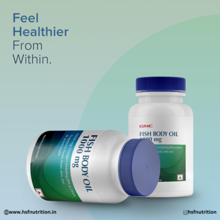 GNC Fish Oil 1000mg Omega-3 with 180mg EPA & 120mg DHA - 60 Softgels | For Heart, Brain, Joint & Vision Support