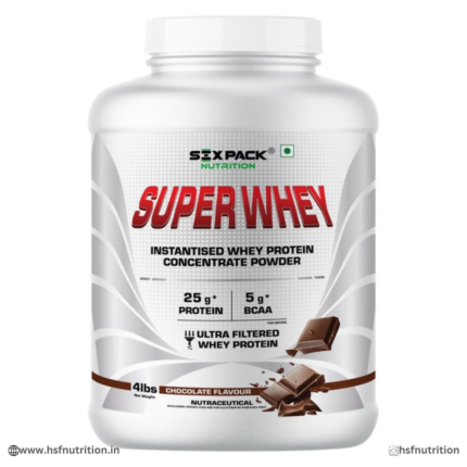 Six Pack Nutrition Super Whey Protein Chocolate 4 lbs whey protein supplement for muscle growth