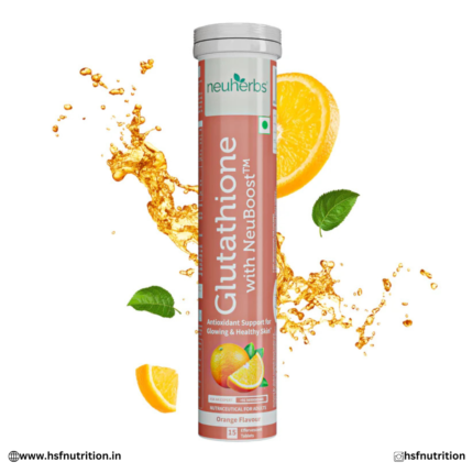 Neuherbs Glutathione Effervescent Tablets with NeuBoost Orange Flavour for Skin Brightening