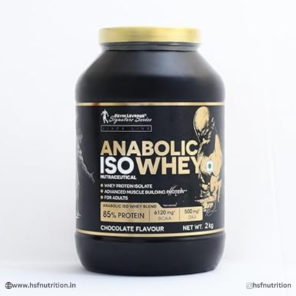 Kevin Levrone Anabolic ISO Whey Protein - 2kg, 85% Protein, 6120mg BCAA, Whey Isolate | Chocolate Flavour