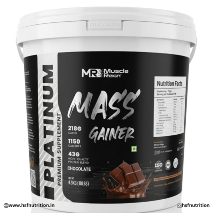 Muscle Reign Platinum Mass Gainer - 4.5kg, Chocolate | High Protein Gainer with Carbs