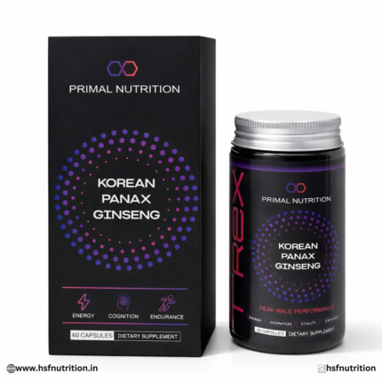 T-Rex Korean Panax Ginseng Capsules for Men - 60 Capsules | Energy, Cognition, Vitality & Testosterone Support | Herbal Performance Booster