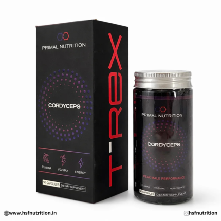 T-Rex Cordyceps Capsules for Men - 60 Capsules | Energy, Stamina, VO2 Max & Endurance Booster | Natural Performance Supplement