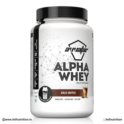 Avvatar Alpha Whey Protein Powder - 1kg | 25g Protein, BCAA, Fast Absorption