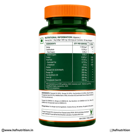 Pure Nutrition Vegan Omega 3 5 6 7 9 Supplement Facts Panel