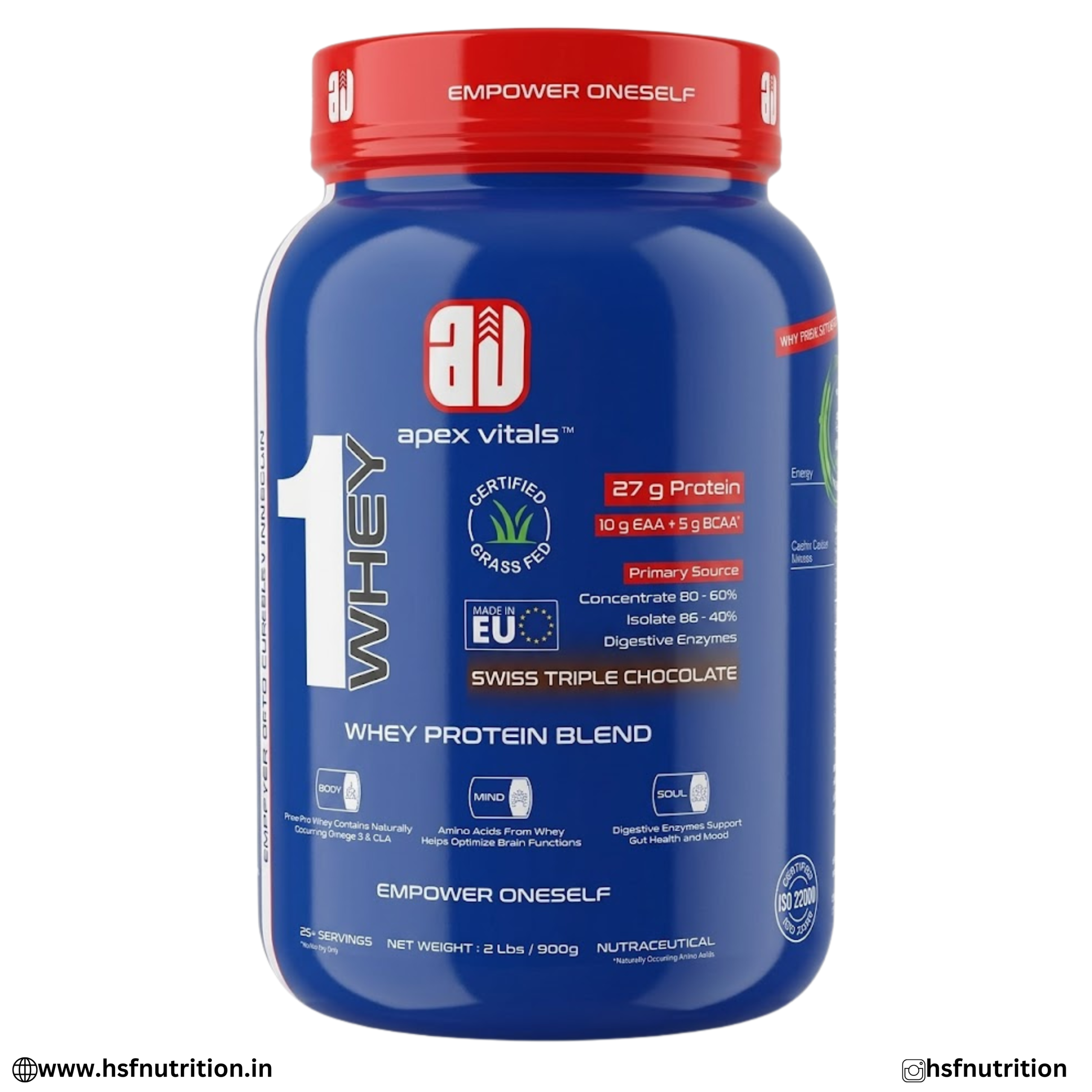 Indiamart (10) ✅ Apex Vitals 1 Whey 900g Front View