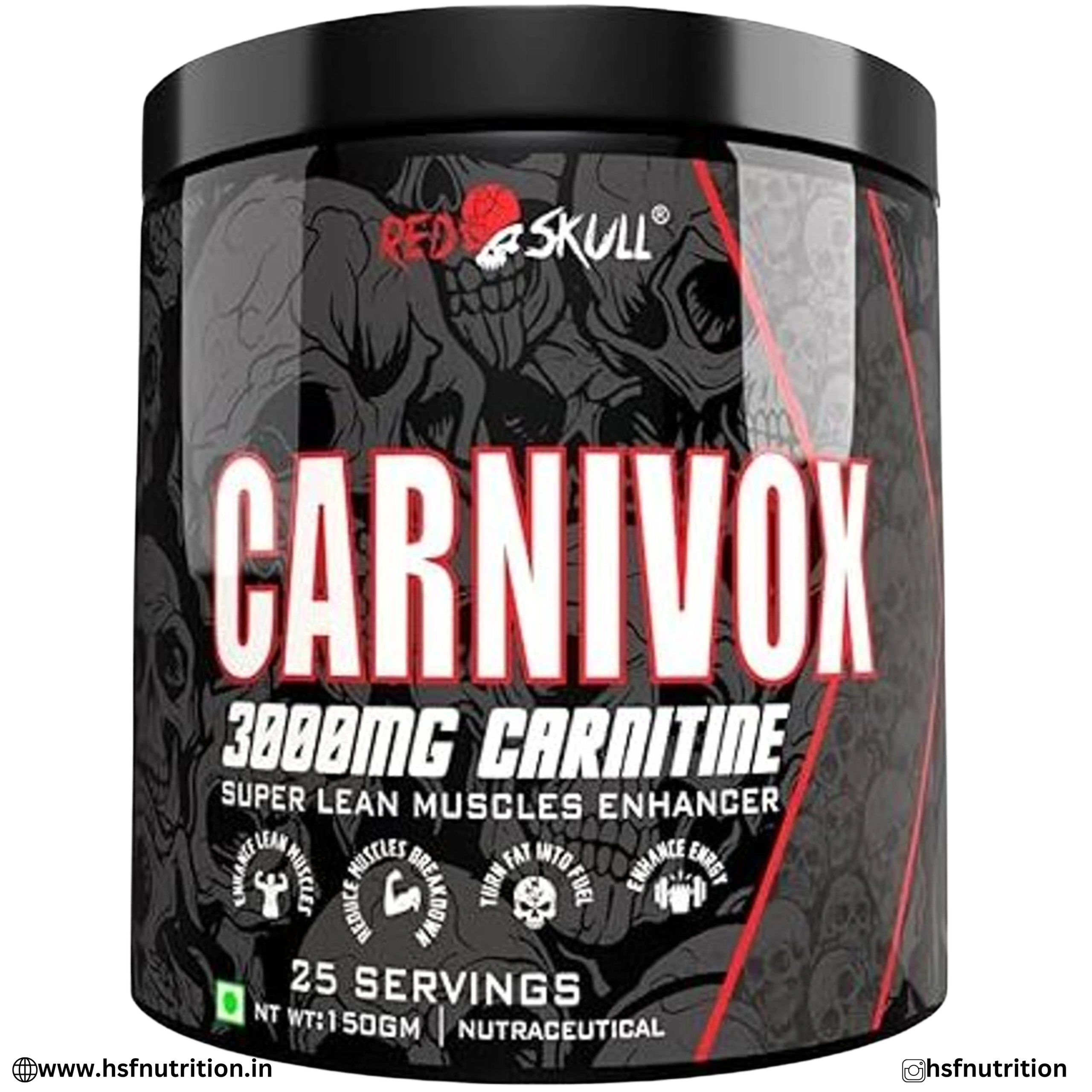 Indiamart Red Skull Carnivox 3000mg Carnitine 150g