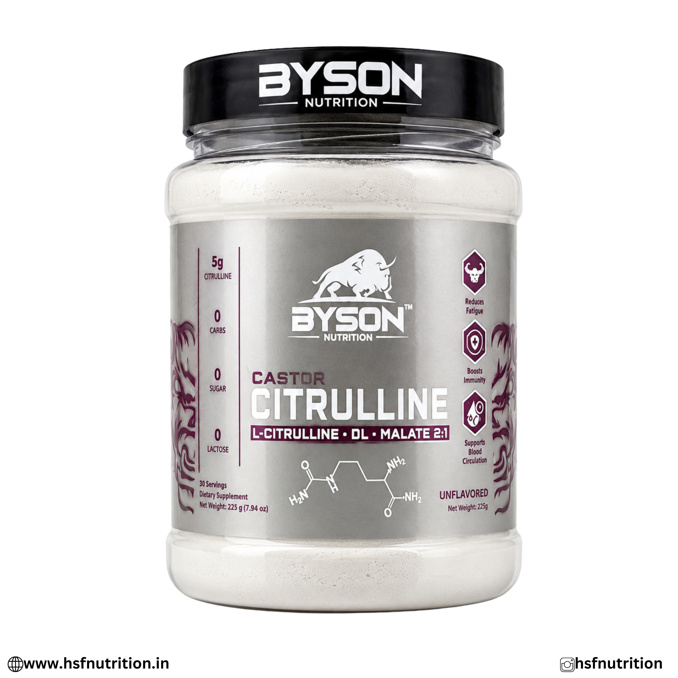 Indiamart (2) Byson Nutrition Citrulline Malate 225g Front View