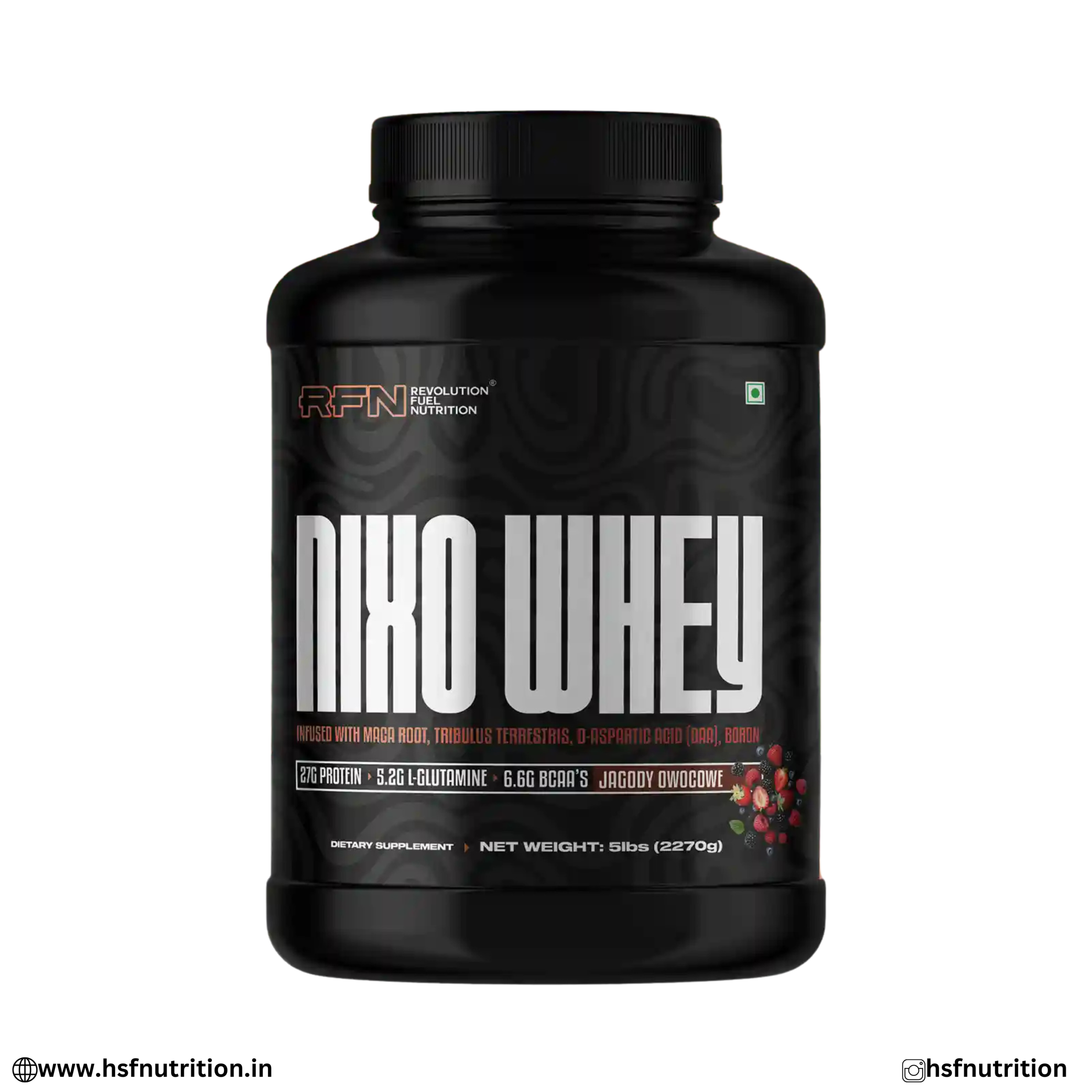 Indiamart (3) RFN Nixo Whey Protein 2.27kg Front View