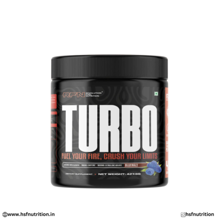 RFN Turbo Pre Workout 427.5g | 300mg Caffeine | Blue Raspberry | Citrulline Malate & Beta Alanine for Energy & Performance