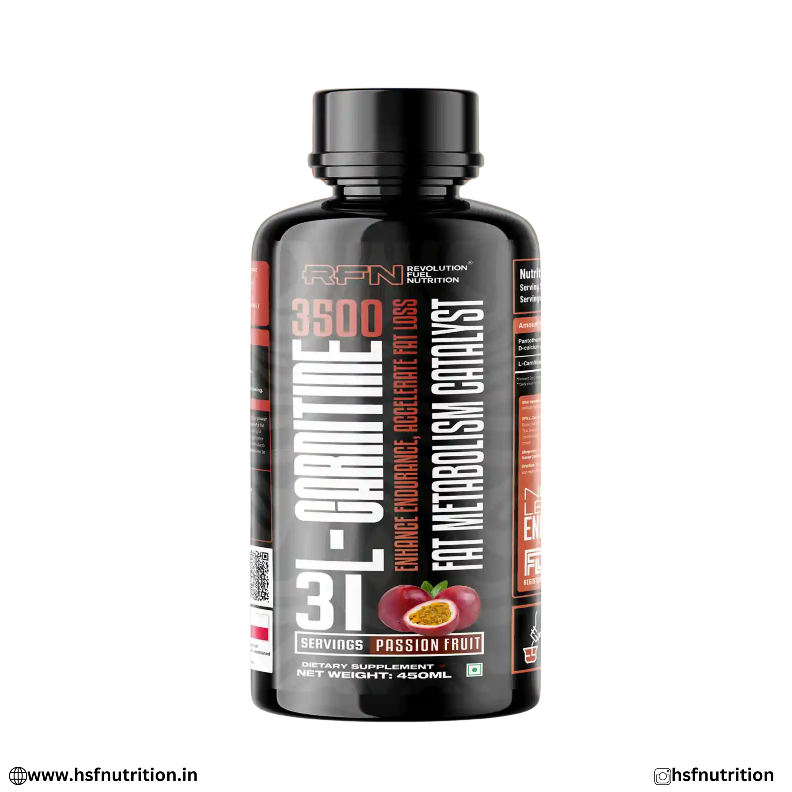 Indiamart (3) RFN L-Carnitine 3500 Passion Fruit 450ml Front View