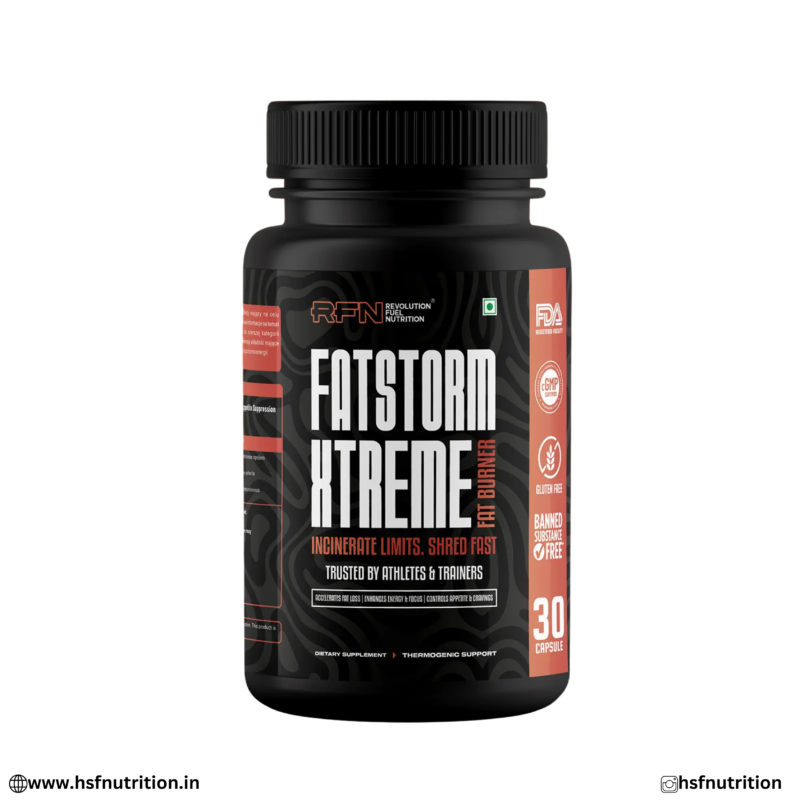 RFN Fatstorm Xtreme Fat Burner 30 Capsules Front View