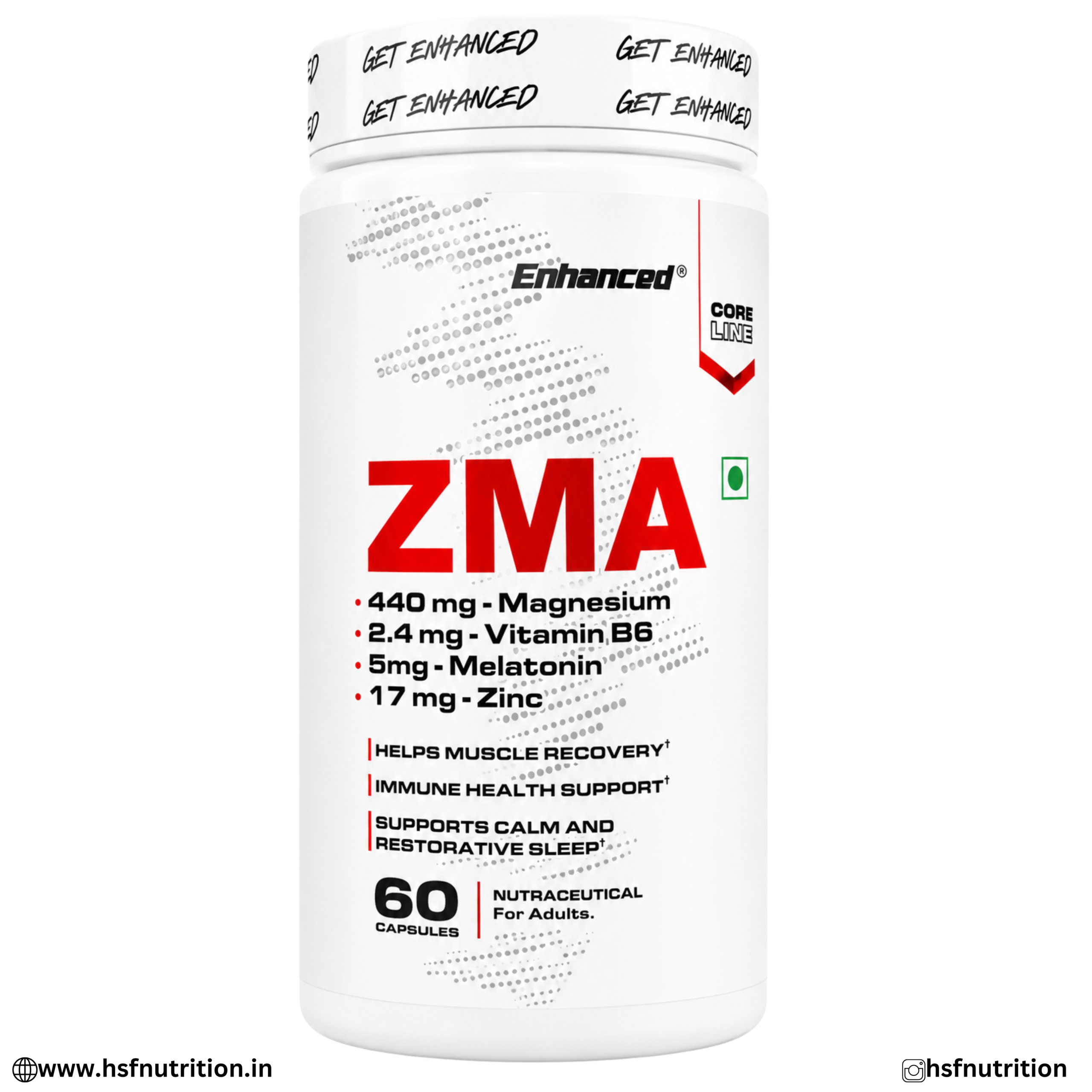 Indiamart (3) Enhanced ZMA 60 Capsules Sleep and Recovery Support