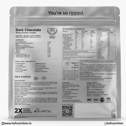 Wellbeing Nutrition Whey Protein Isolate Supplement Facts Ingredients and Nutritional Information