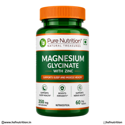 Pure Nutrition Magnesium Glycinate with Zinc 350mg Front View