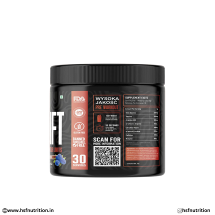 RFN Firelift Pre Workout Supplement Facts and Ingredient Information