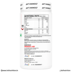 Enhanced ZMA Nutritional Information Label
