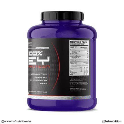 Ultimate Nutrition Prostar Whey Supplement Facts Side View