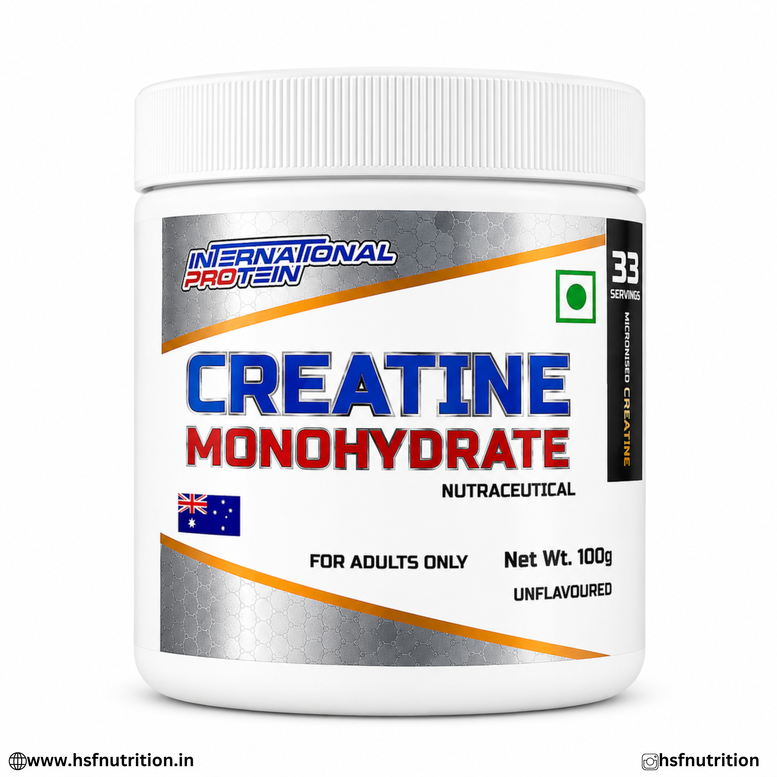 Indiamart (4) International Protein Creatine Monohydrate 100g Front View