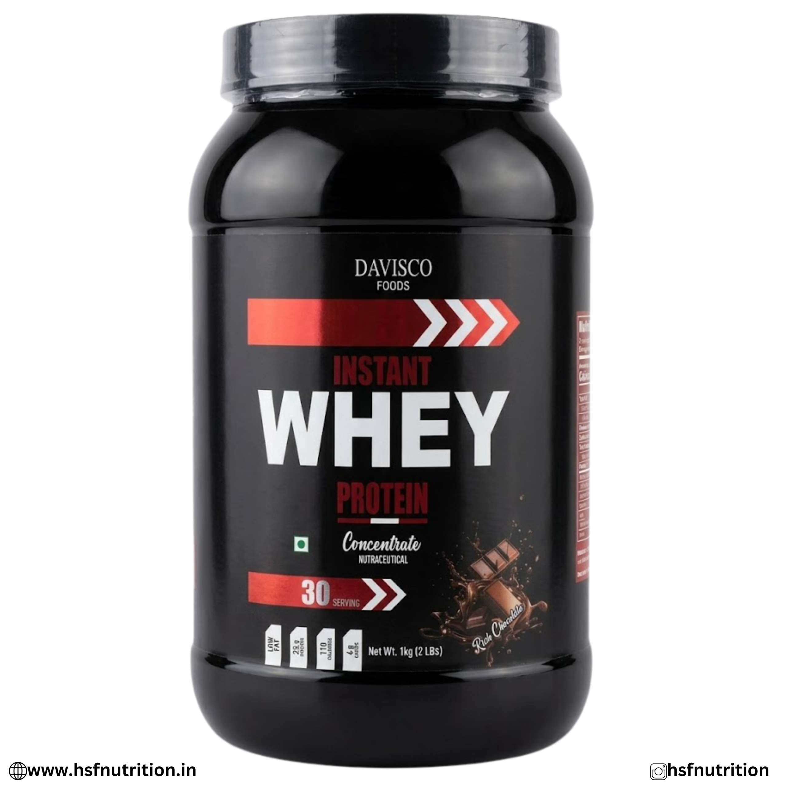 Indiamart (5) Davisco Foods Instant Whey Protein Dark Chocolate 1kg Front View