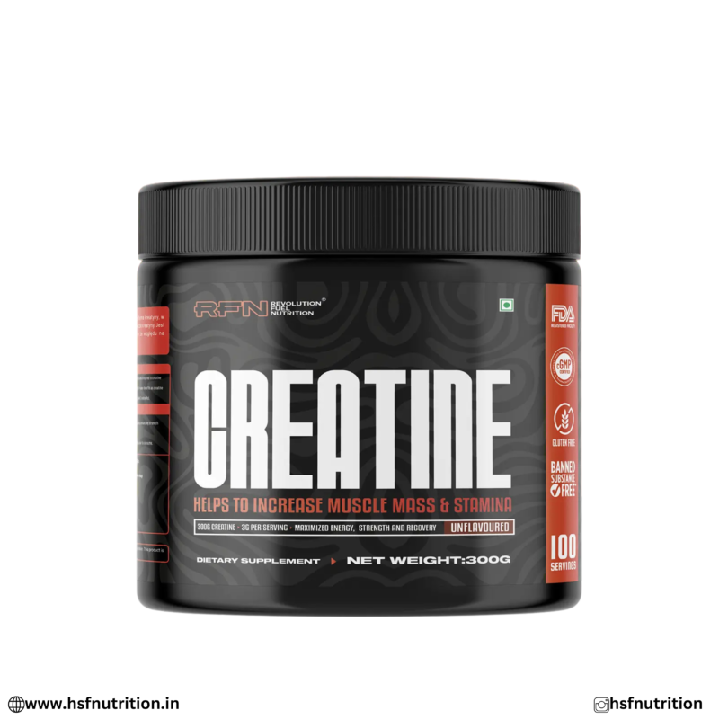 RFN Creatine Monohydrate Unflavoured 300g Front View