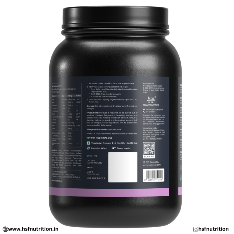 Nutrabay Nitro Build Whey Protein Supplement Facts and Ingredients