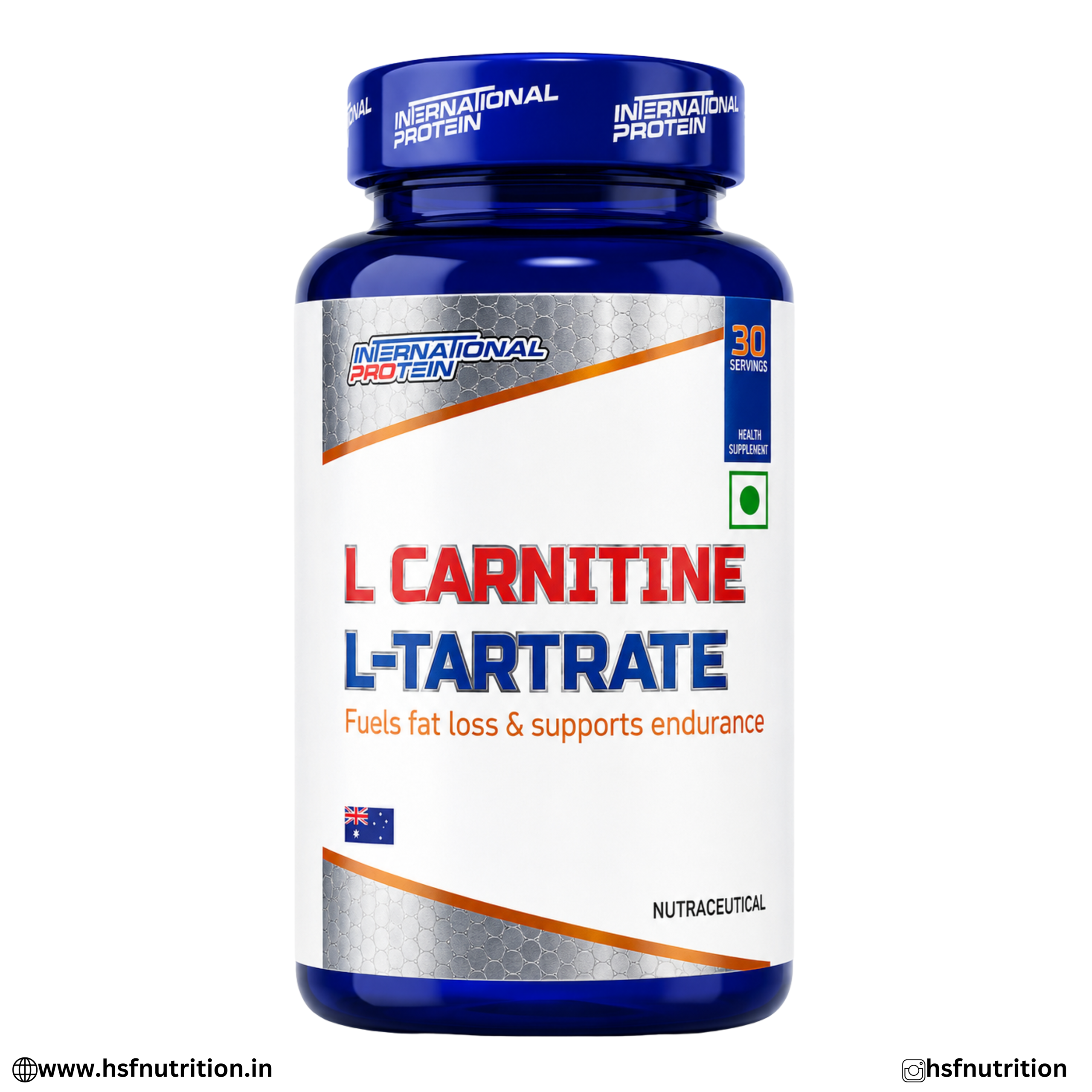 Indiamart (5) International Protein L-Carnitine L-Tartrate 60 Capsules Front View