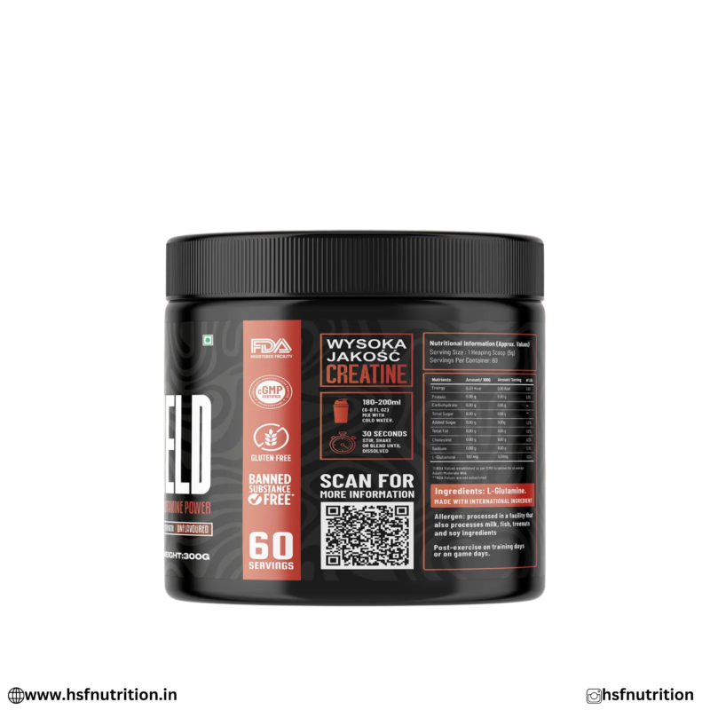 RFN Gutshield L-Glutamine Supplement Facts and Ingredient Information