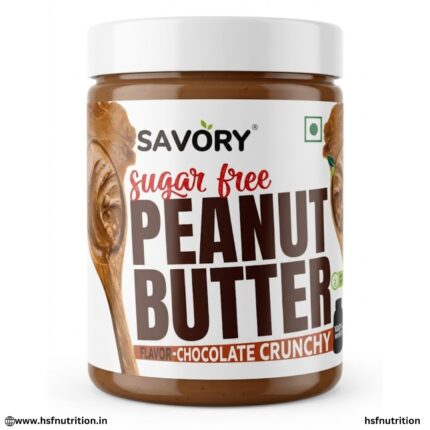 Savory Sugar Free Peanut Butter -908g, Chocolate Crunchy | Zero Added Sugar | Whey Protein | Gym Peanut Butter