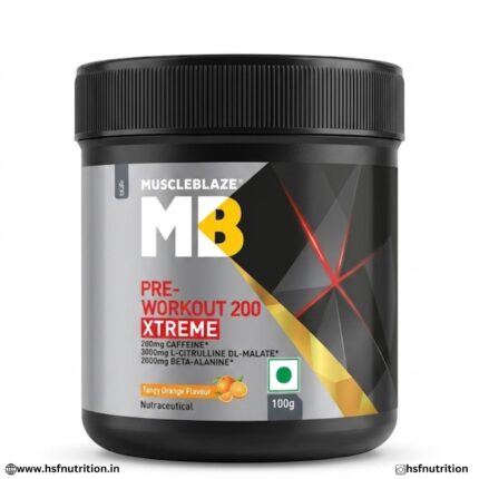 MuscleBlaze MB Pre Workout 200 Xtreme  -100g, 200mg Caffeine | Citrulline | Beta Alanine | Tangy Orange