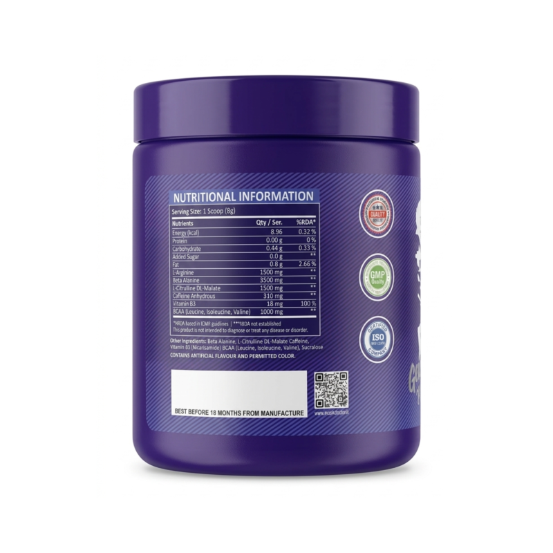 Muscle Doctor God Father PRE-1 Pre Workout Supplement Facts Panel