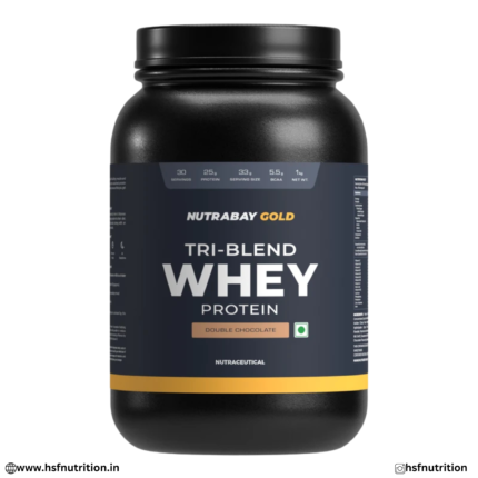 Nutrabay Gold Tri-Blend Whey Double Chocolate Front View