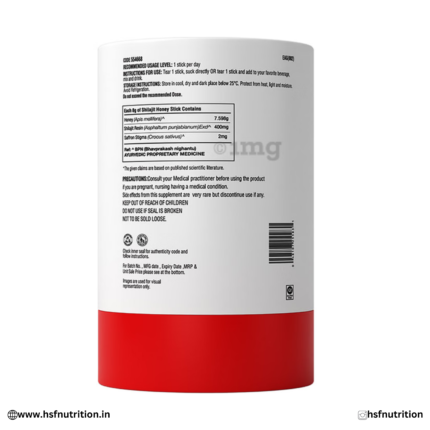 GNC Shilajit Honey Stick Supplement Facts and Ingredient Information
